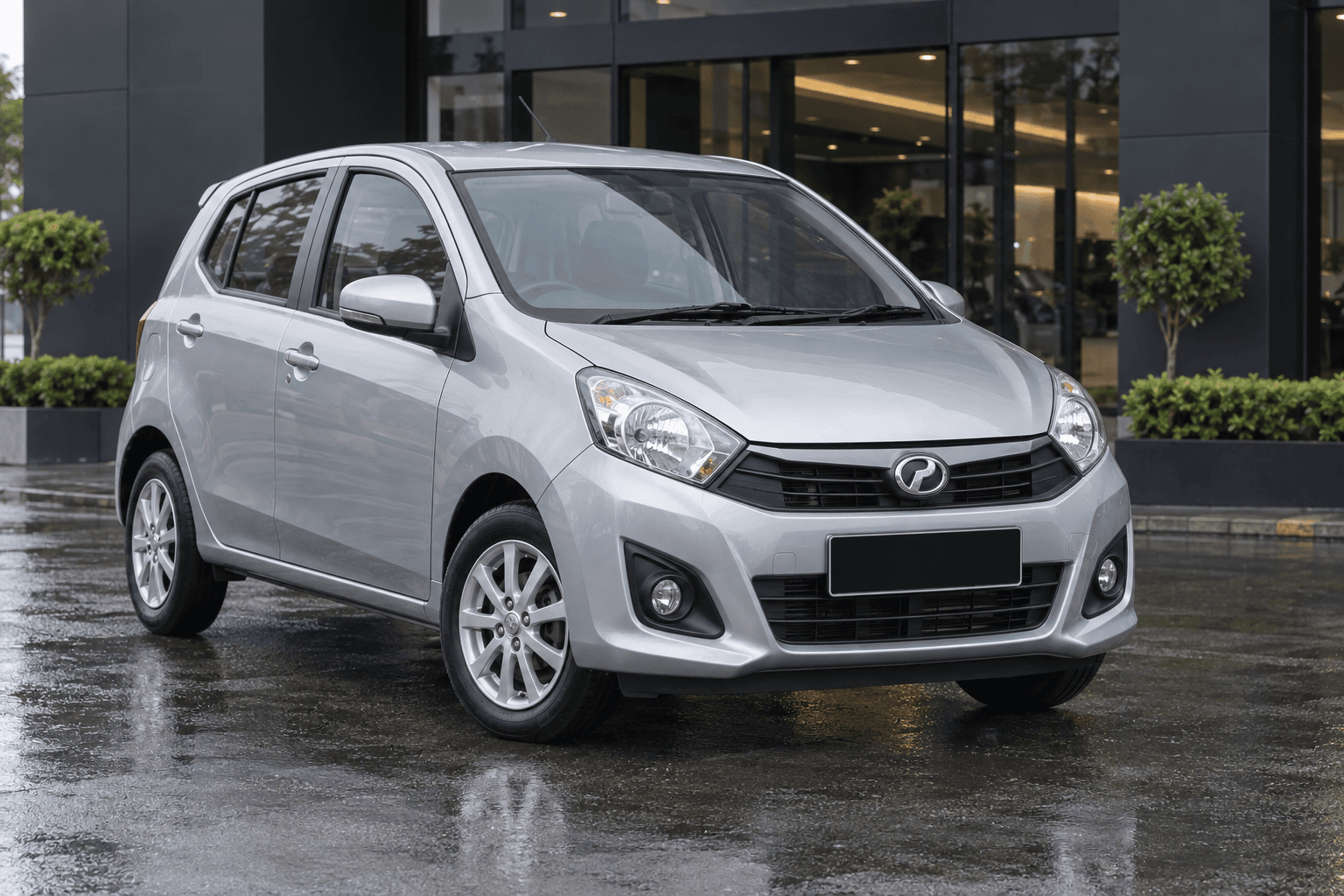 Foto rujukan · model & warna dipadankan: Perak metalik 2015 Perodua Axia